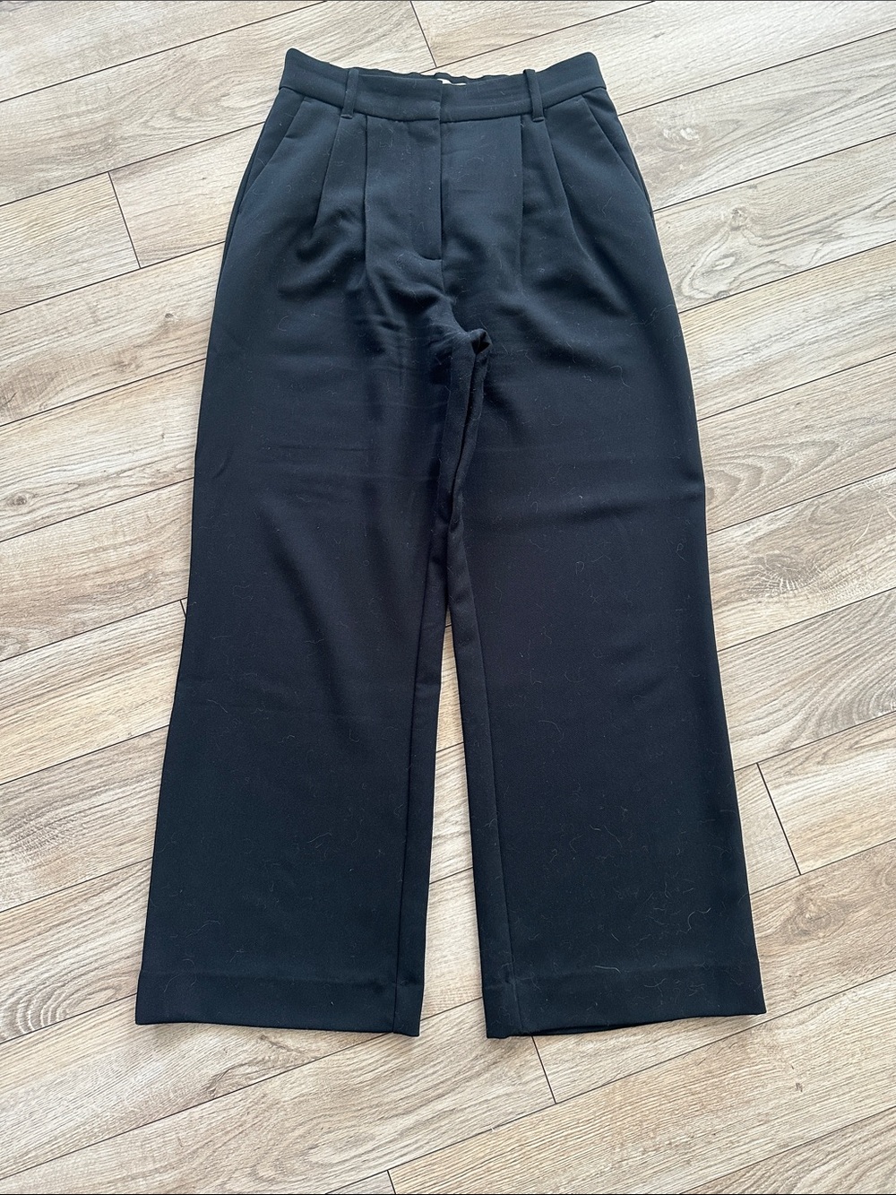 Abercrombie & Fitch Black Wide-Leg Trousers
